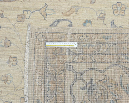 13x17 Zeigler Beige Afghan Hand Knotted Wool Area Rug